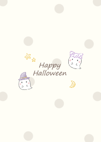 Halloween ghosts -beige- dot