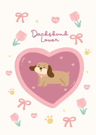 Dachshund cute :  pastel minimal