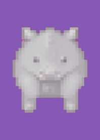 Rhinoceros Pixel Art Theme  Purple 01