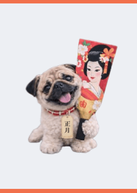 Winter Pug Theme Red 05