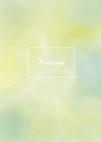 簡單的水彩 藍色 黃色 綠色