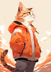cute neko painting of the floating world