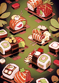 High-end sushi restaurant(Matcha green)