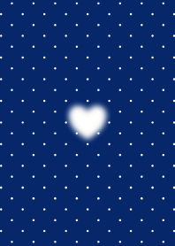 Fluffy Heart with Dot(Navy 01)