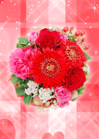 Red and pink flower cake feng shui