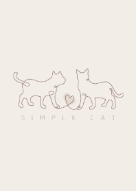 SIMPLE CAT - ベージュ and 茶色 -