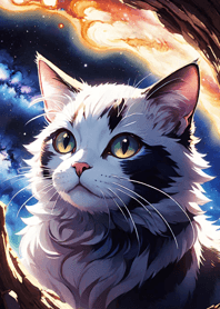 Night Moon Star Cat b07555
