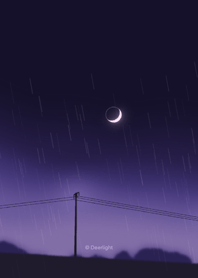 手描き - 雨の夜