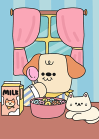 Favorite breakfast with my beloved cat