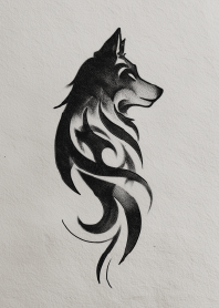 Ink Wash Wolf Silhouette