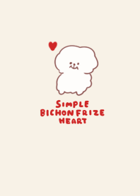 simple Bichon Frize heart beige.