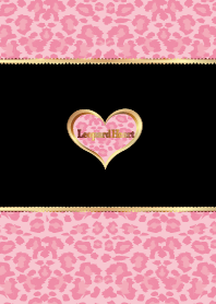 Leopard heart pink