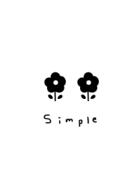 white. black. Flower. simple.