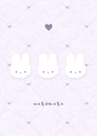 ふわもこ うさぎ Tile1 - パープル 01