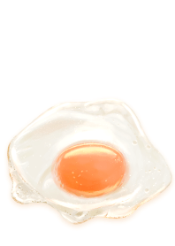 Ovo frito e conjunto de ovos