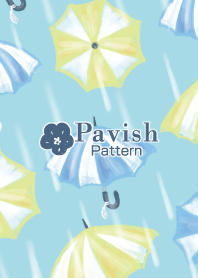 明るい雨～傘と雨のパターン～