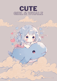Cute girl & whale