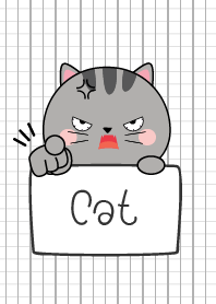 Simple Angry Gray Cat