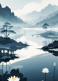 寧靜湖 蓮花   B7c1db