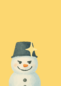 Expressive snowman4 on light yellow