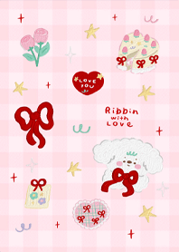 Ribbon with love ( red )
