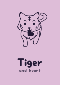 Tiger & heart Pale lilac