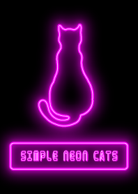シンプルな猫のネオン：ピンク