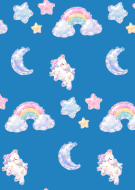 Puffy stars in the sky blue