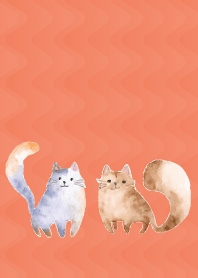 Spacey Cats2 on red & yellow