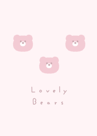3 bear / dull pink, pink bear.