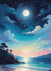 Starry sky by the sea C5973A