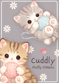 Greige Cuddly Fluffy Kittens