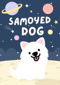 Samoyed Dog Galaxy Navy