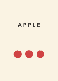 apple silhouette -red&beige-