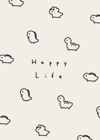 Small Dinosaur pattern(24)/beige black