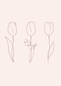 シンプル チューリップ - ピンクベージュ