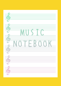 GRADIENT MUSIC NOTEBOOK-YELLOW-REDj