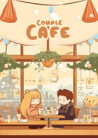 sweetie couple in minimal cafe