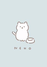 等吃飯的貓 | light blue beige.