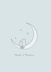 Cats on Moon * light blue
