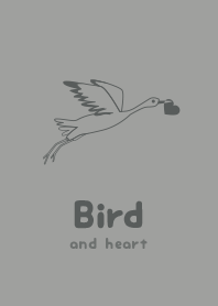 Bird & Heart Ash gray