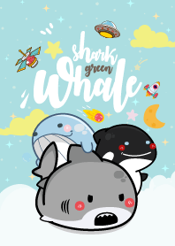 whale & shark Galaxy Green