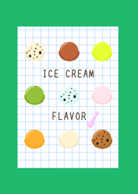ICE CREAM FLAVOR GRAPH PAPER-GREEN-WHj