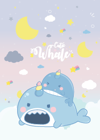 Whale Unicorn Love Moon Sky Kawaii