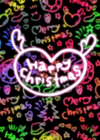 Neon happy christmas