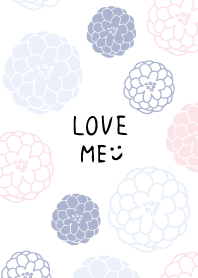 Handwritten flower Blue and pink4 Japan