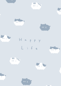 Chubby Cat / pale blue gray.