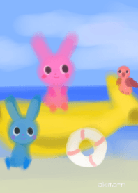 banana&bathtimerabbit&sea