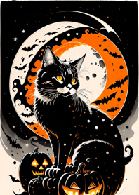 halloween cat F24501