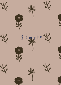 Beige with brown floral print.